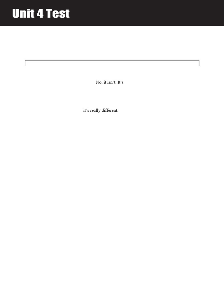 Impact Level 3 Unit 4 Test 0 | PDF | Textiles | Clothing
