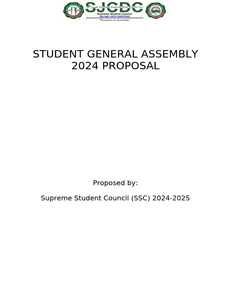 Student General Assembly 2024 Proposal | PDF