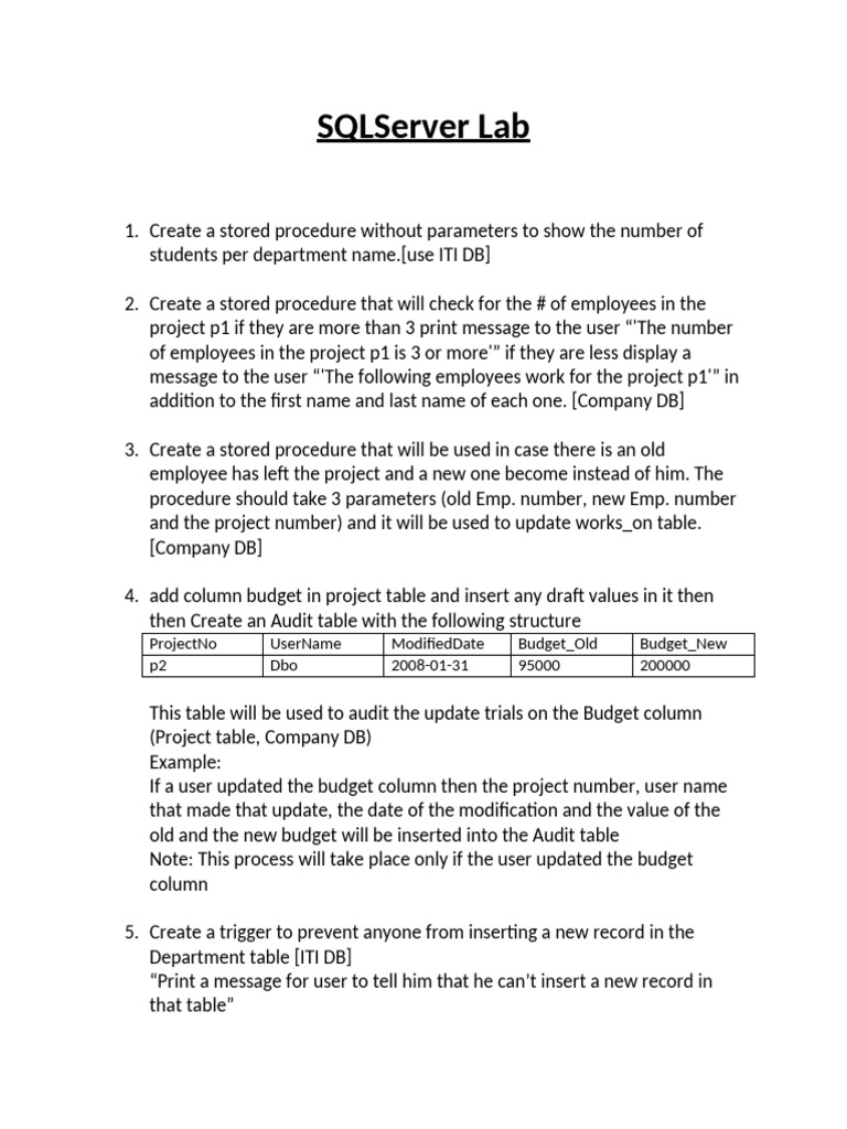 SQL Server Stored Procedures and Triggers Guide | PDF | Xml | Table ...