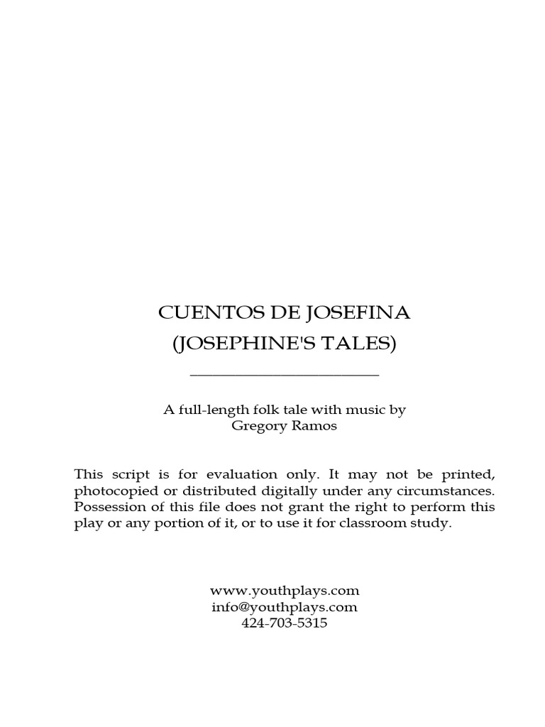 Josefina's Tales: A Folk Play Script | PDF | Copyright | Copyright ...