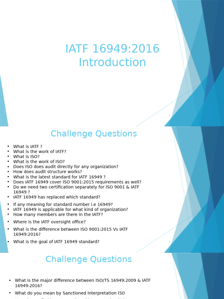 IATF 16949:2016 Overview and Changes | PDF | Audit | Quality Management ...