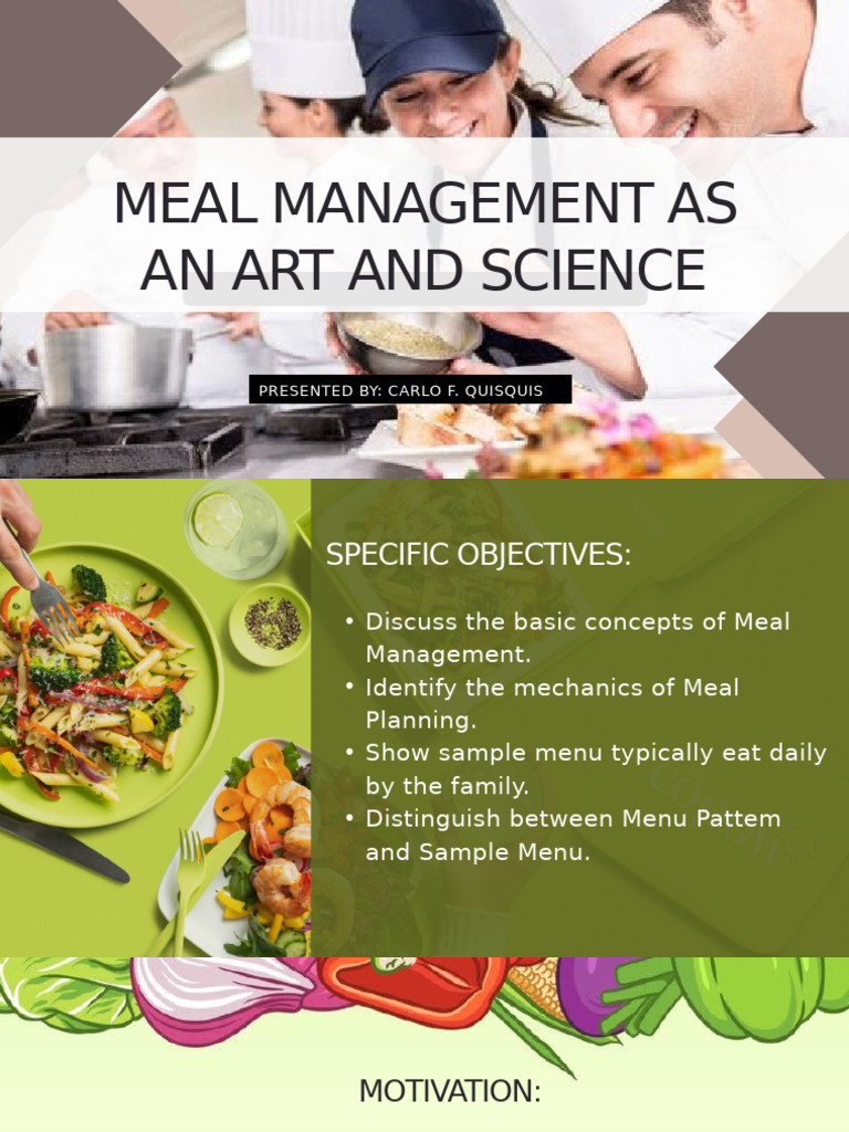 HELLED 14 M4-L1 Meal Management as an Art and Science | PDF | Menu | Meal