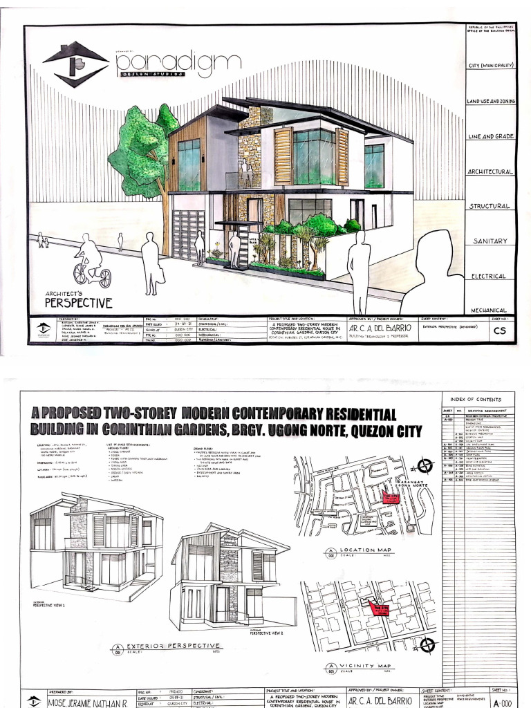 Modern Two-Storey House Plans | PDF | Window | Door