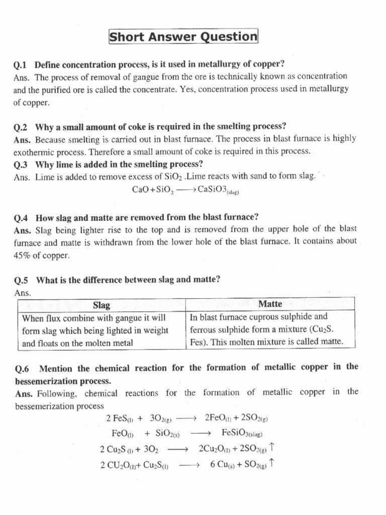 10th Chemistry Chapter 8 Short | PDF