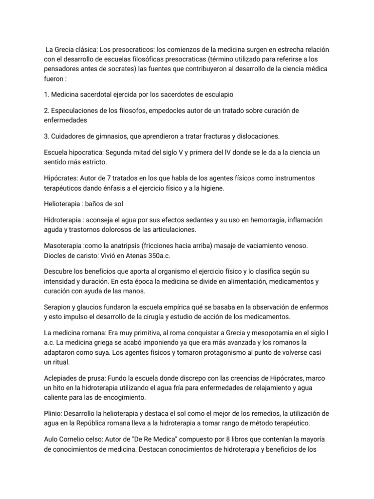 Orígenes de la Medicina en Grecia Clásica | PDF | Medicina | Science
