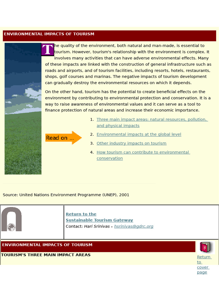 Environmental Impacts of Tourism Explained | PDF | Ozone Depletion ...