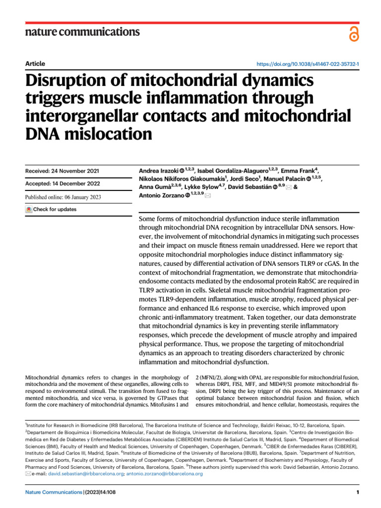 S41467 022 35732 1 PDF Mitochondrion Skeletal Muscle