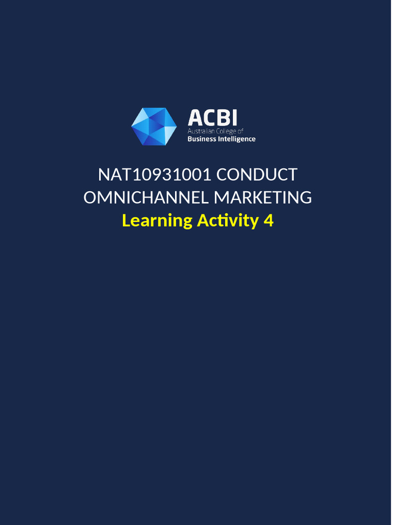 4 - Nat10931001 Learning Activity 4 | PDF | Marketing | Digital Marketing