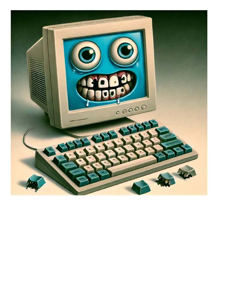 A Surreal Illustration of A Computer With A Face | PDF