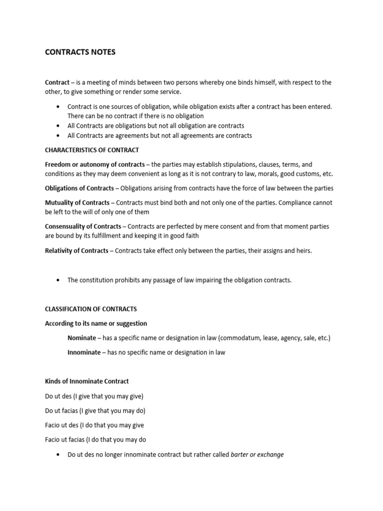 Essential Contract Law Concepts Explained | PDF | Offer And Acceptance ...
