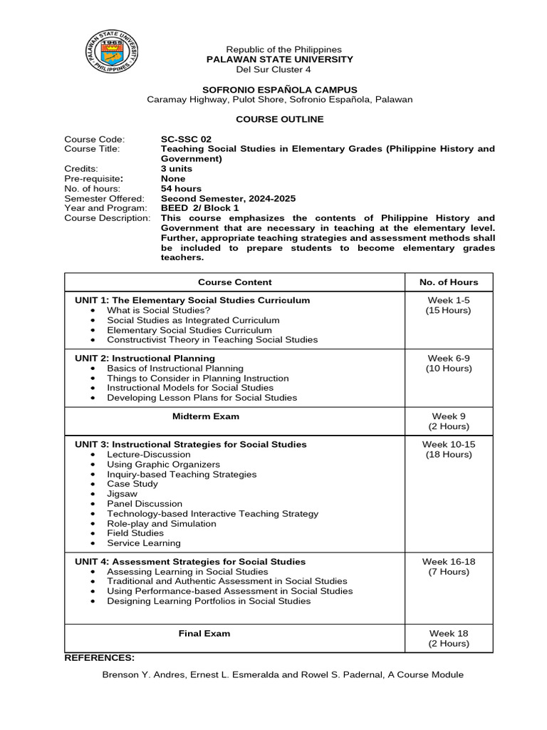 SSC Curriculum for Social Studies Teaching | PDF | Curriculum | Inquiry ...
