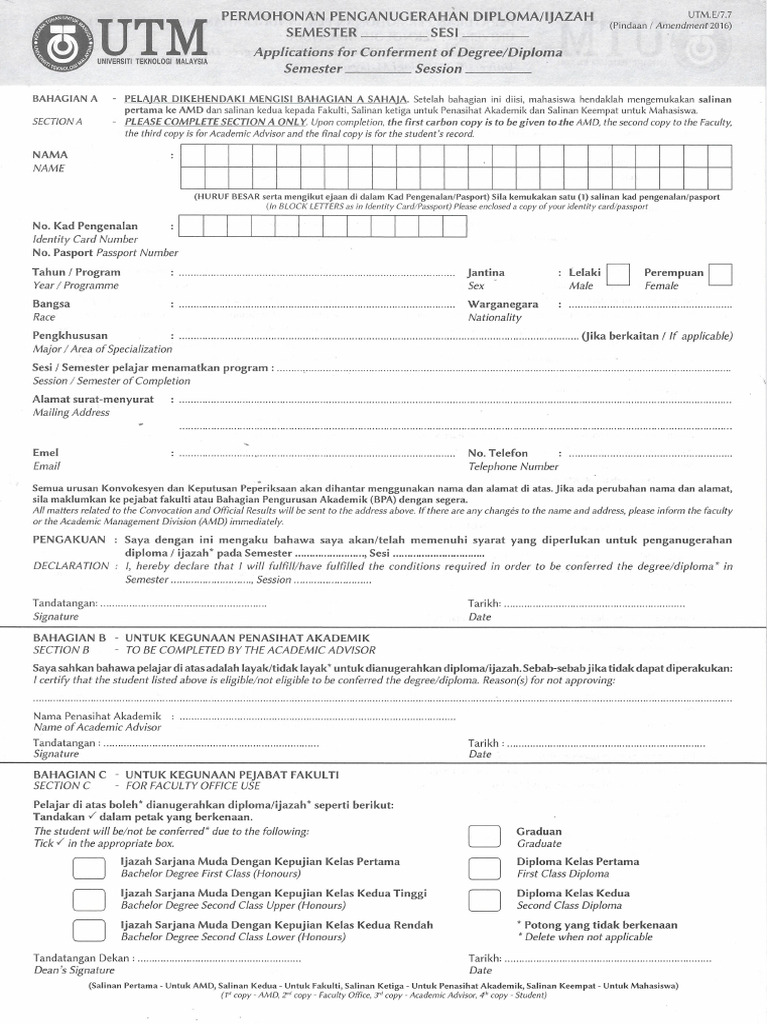 Application of Conferment of Degree | PDF