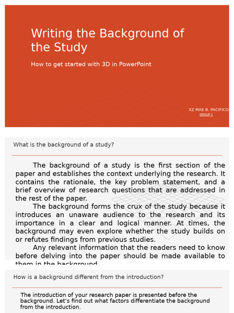 Howtowritebackgroundofthestudy 230323235044 Bb80850e | PDF | Science ...