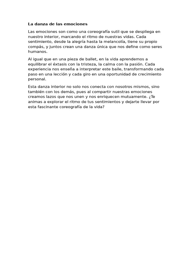 La danza de las emociones en niños | PDF