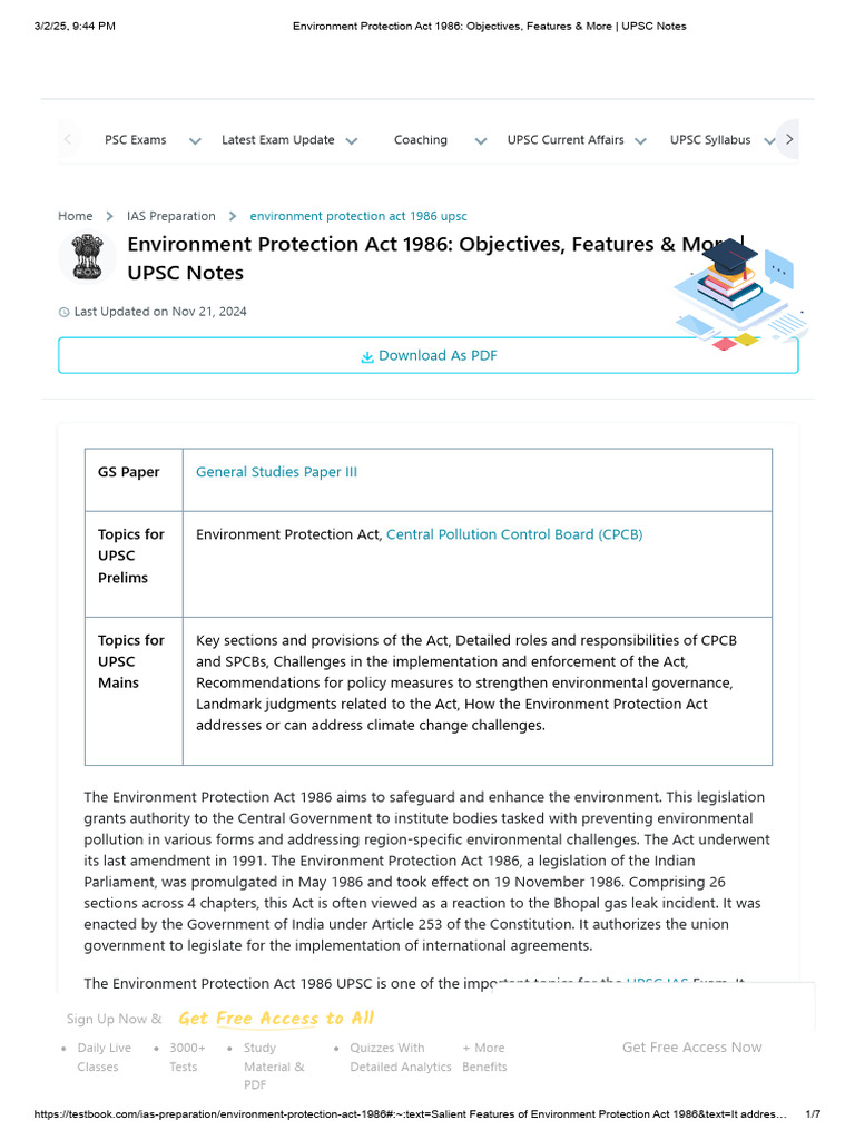 Environment Protection Act 1986 Overview | PDF | Environmental ...
