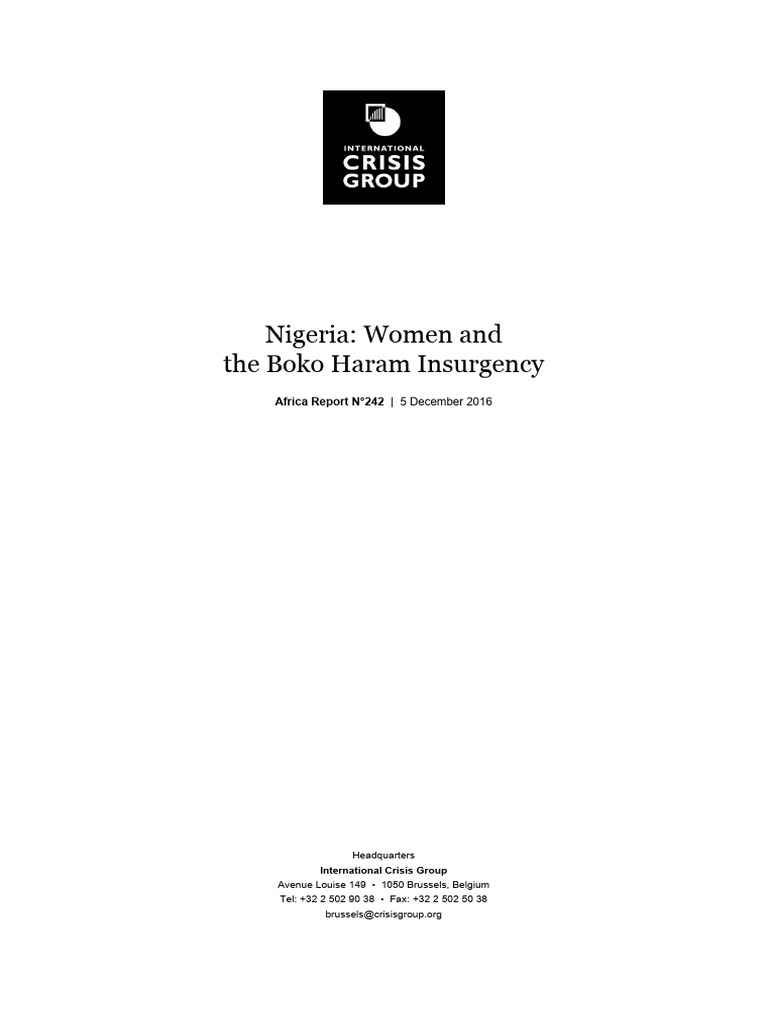 Nigeria Women and The Boko Haram Insurgency | PDF | Boko Haram | World ...