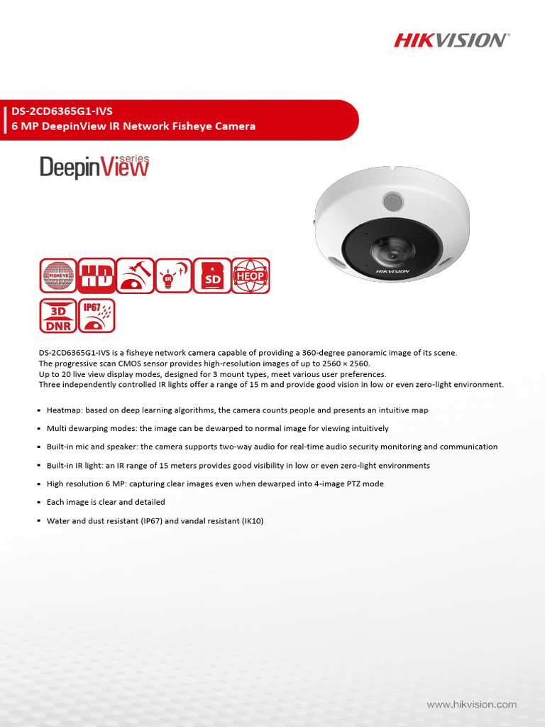 6MP Fisheye Network Camera Overview | PDF | Camera Lens | Field Of View