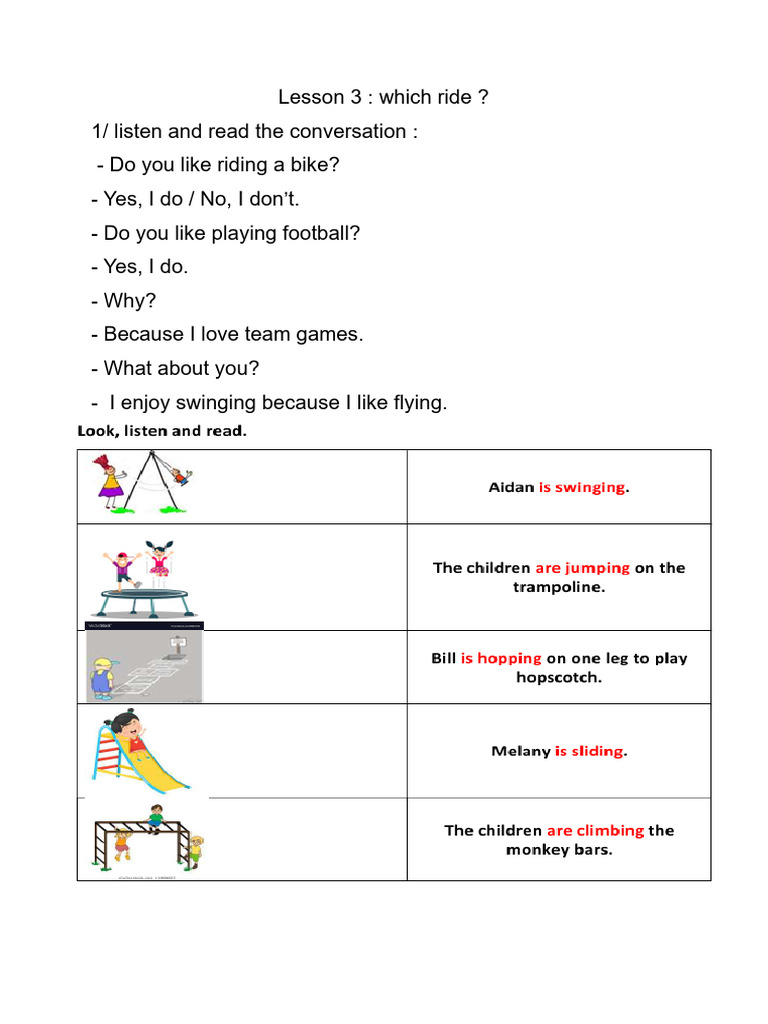 Lesson 3: Fun with Rides and Games | PDF