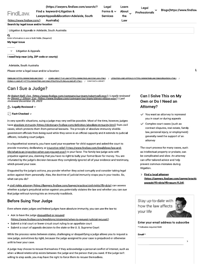 Law - Sue The Judge | PDF