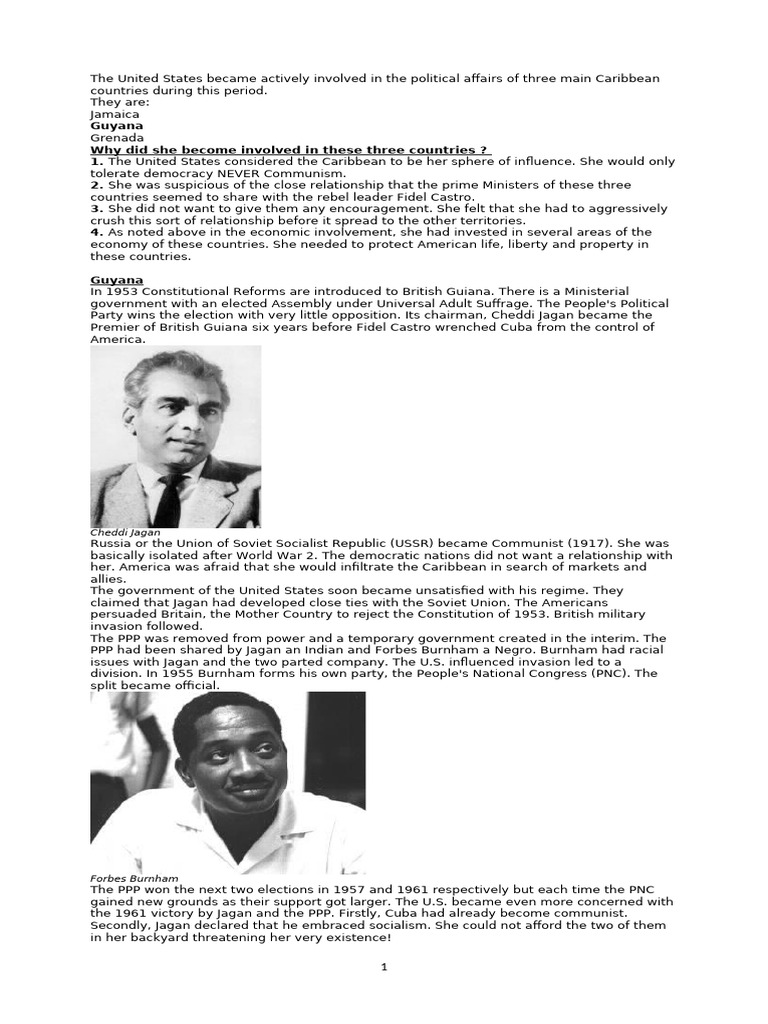 U.S. in The Caribbean | PDF | Guyana | International Relations