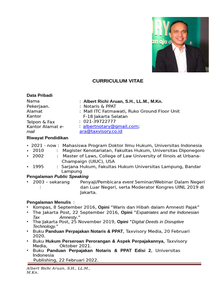 CV Albert R Aruan-New | PDF