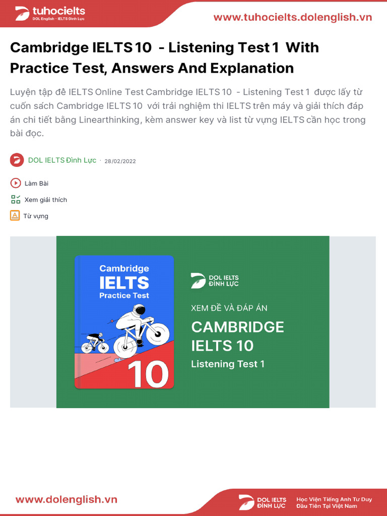 Cambridge IELTS 10 Listening Test 1 Answers | PDF | Forests | Salmon
