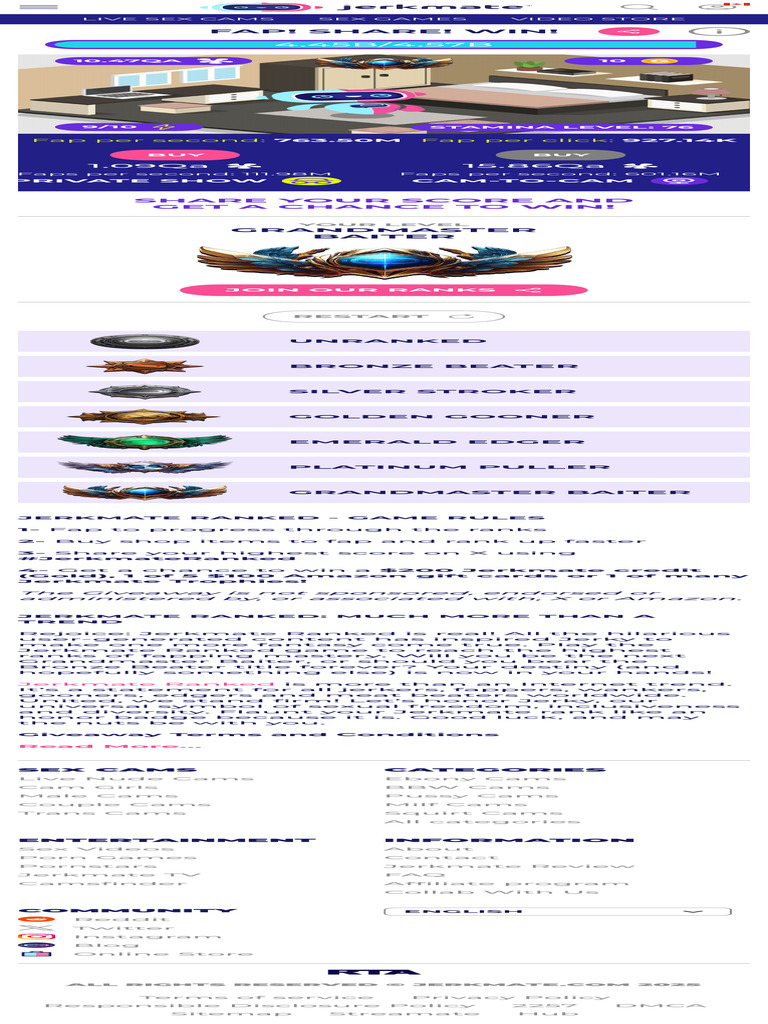 Jerkmate Ranked: Score, Share, Win! | PDF | World Wide Web | Internet & Web