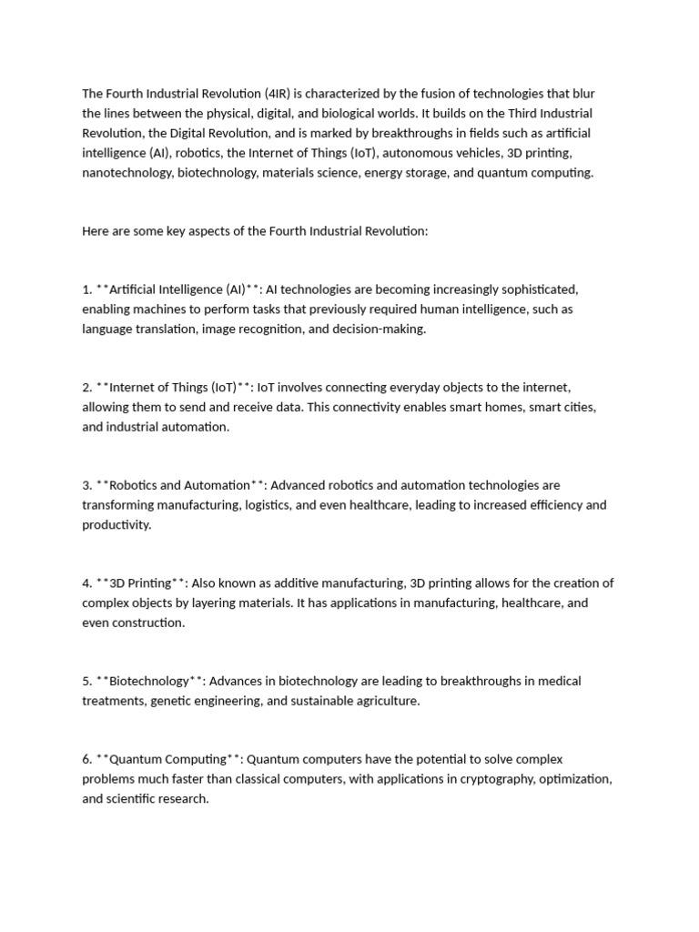 Tech Trends in the Fourth Industrial Revolution | PDF