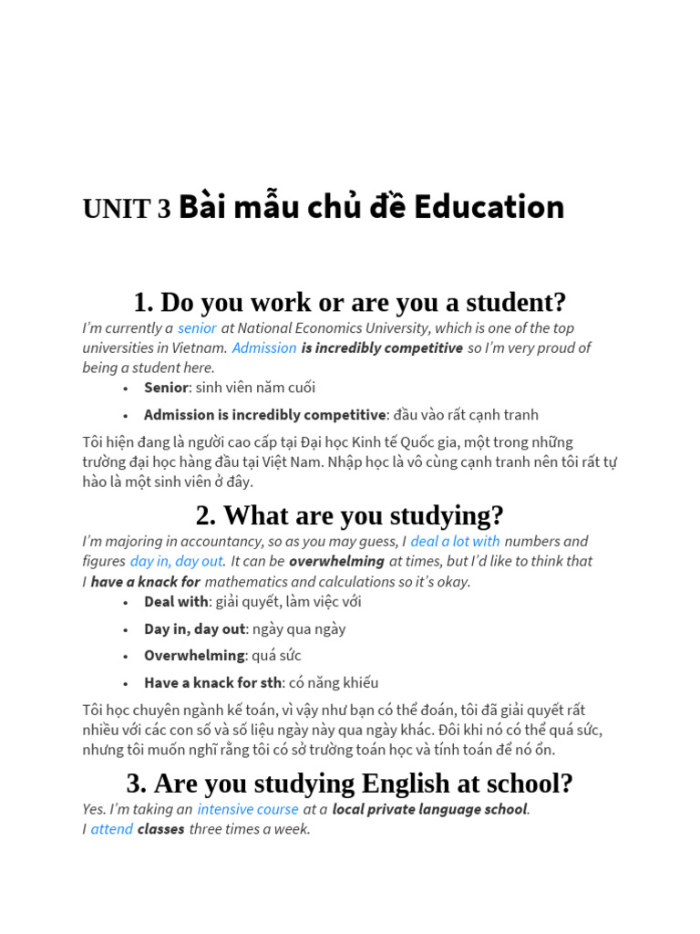 UNIT 3 Education - Part 1 | PDF
