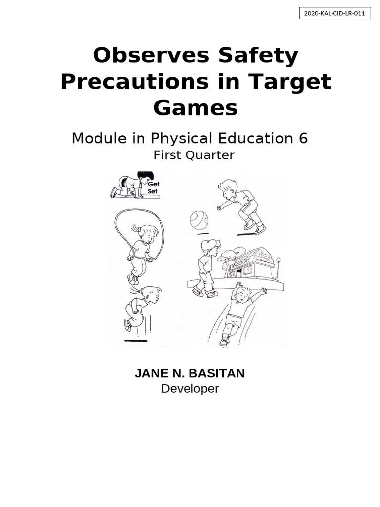 PE6 - q1 - Mod6 - Observes Safety Precautions in Target Games | PDF ...