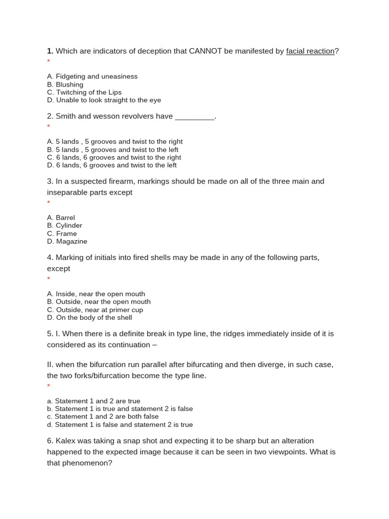 Forensic Science Diagnostic Exam Guide | PDF | Fingerprint | Aperture