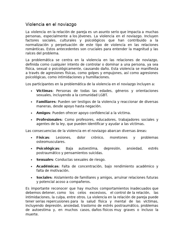 Violencia en El Noviazgo | PDF