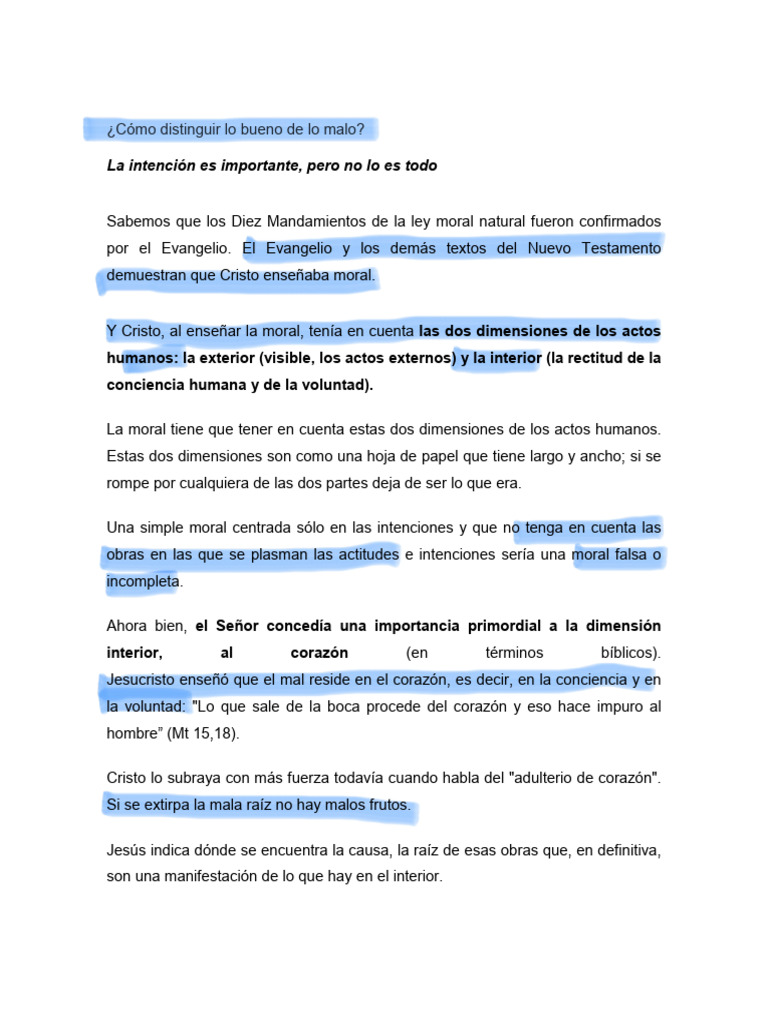 Cómo distinguir el bien del mal | PDF | Moralidad | Jesús