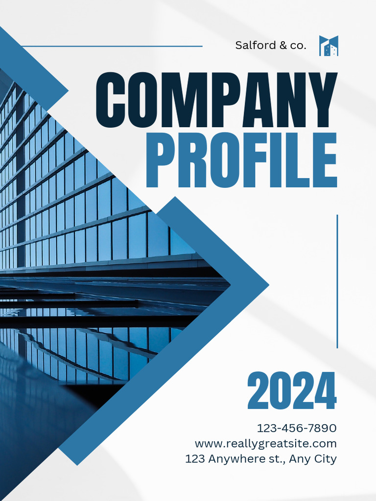 Blue & White Modern Company Profile Booklet | PDF