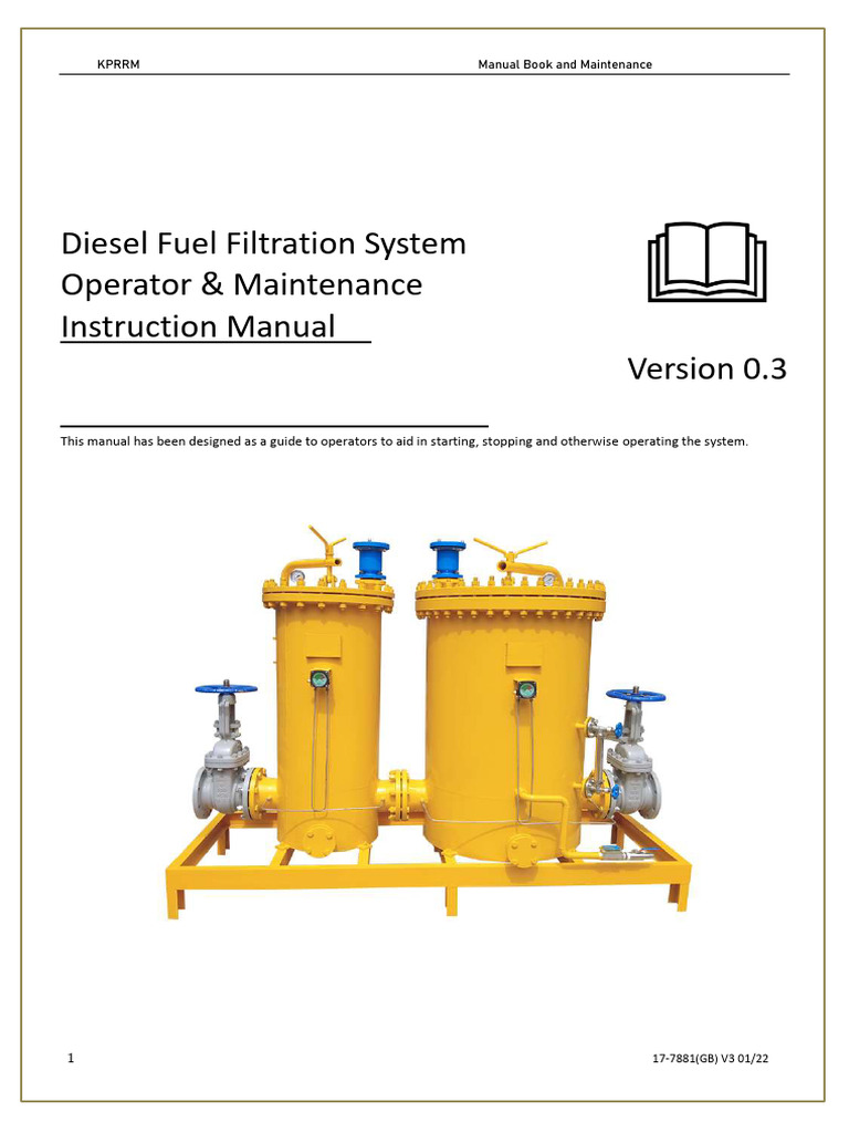 Diesel Fuel Filtration System Manual | PDF | Filtration | Valve