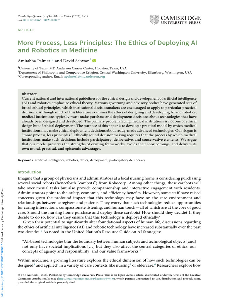 More Process Less Principles The Ethics of Deploying Ai and Robotics in ...