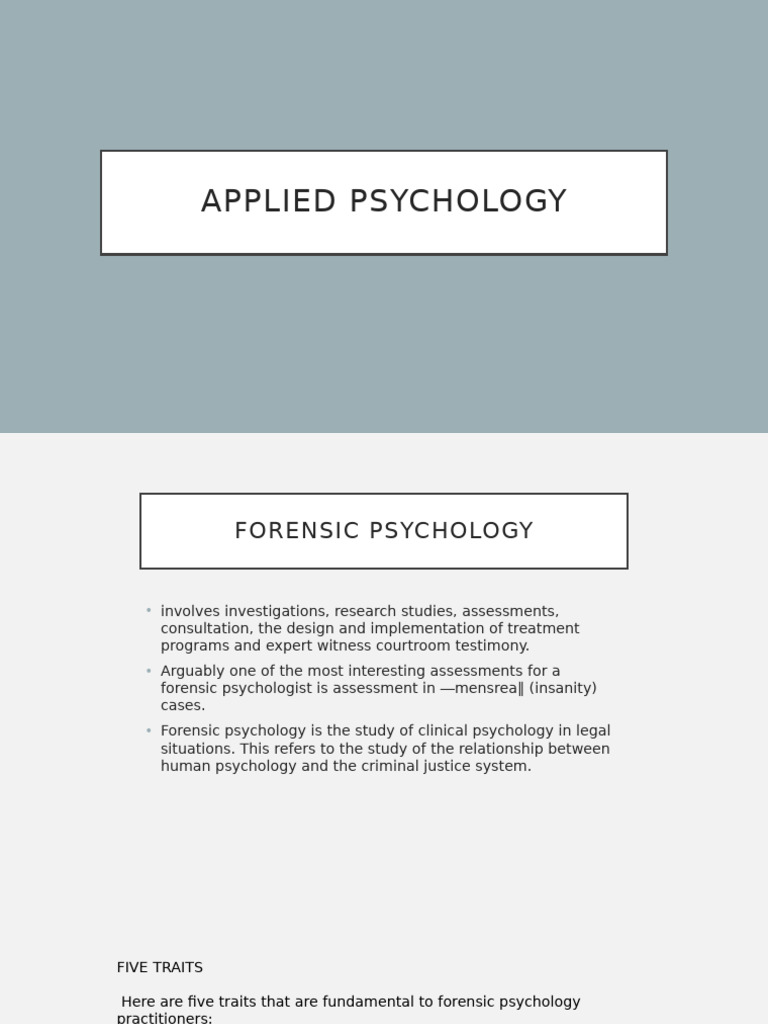 Forensic Psychology | PDF | Child Abuse | Psychology