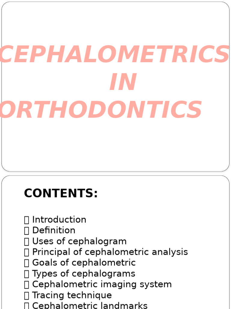 Ceph - Intro 3 | PDF | Skull | Anatomical Terms Of Location