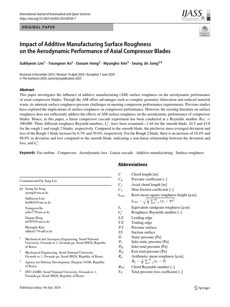 Impact of Surface Roughness on Compressor Performance | PDF | Fluid ...