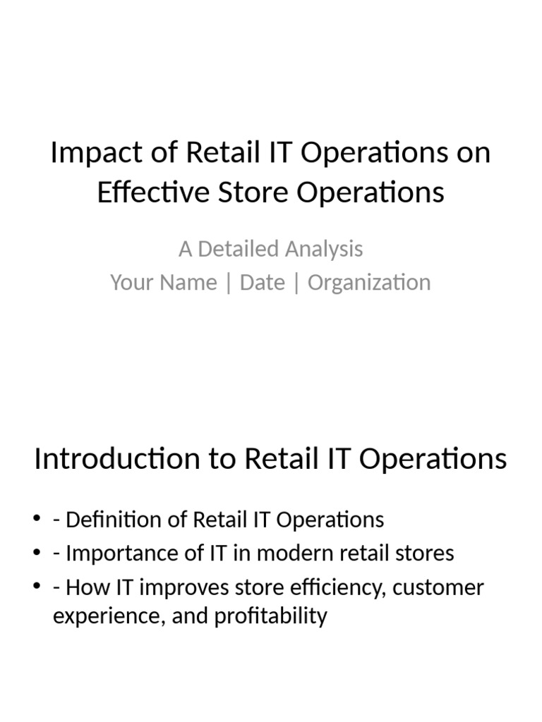 Retail IT Operations Impact Analysis | PDF