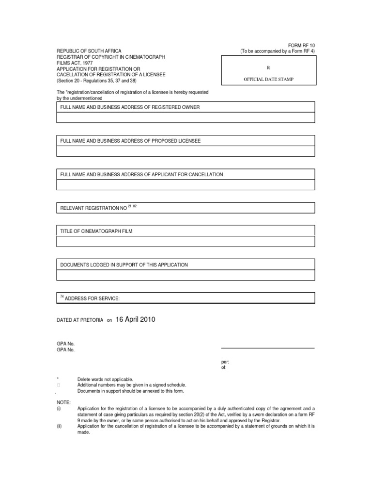Application for Licensee Registration | PDF