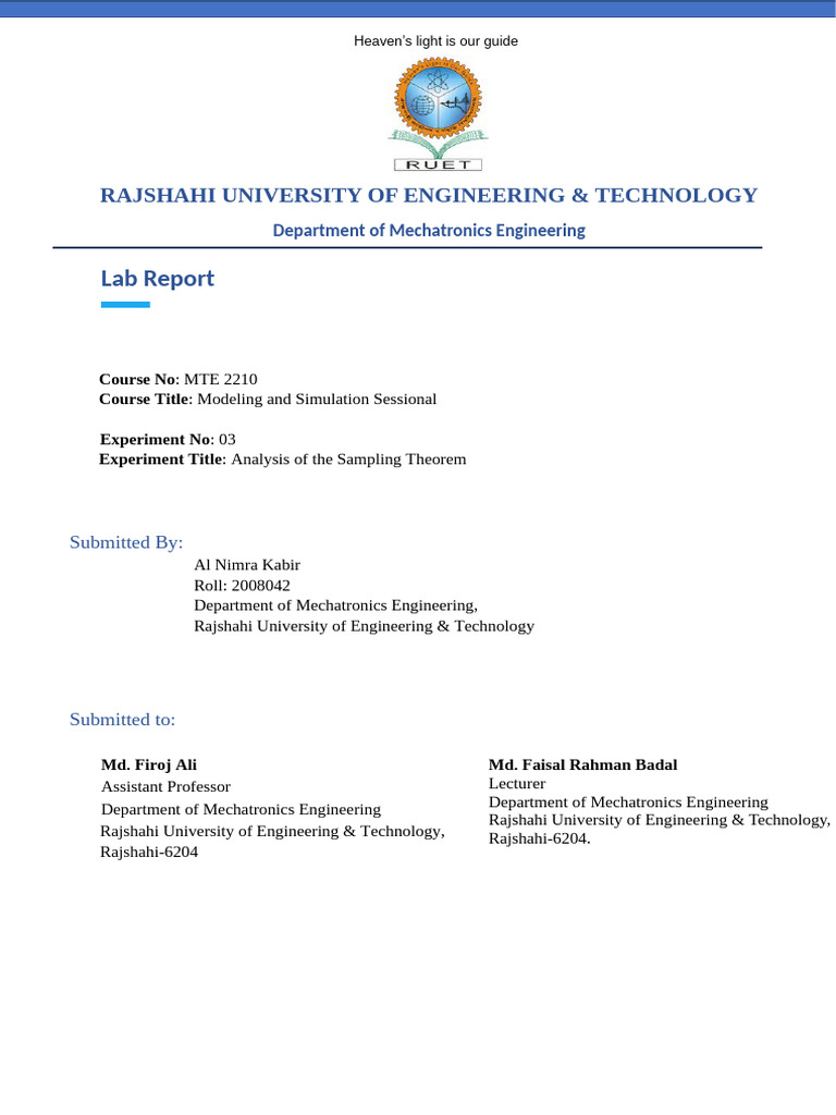 Analysis of The Sampling Theorem | PDF | Sampling (Signal Processing ...