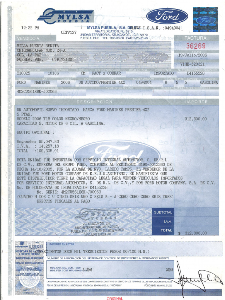 Factura Ford | PDF