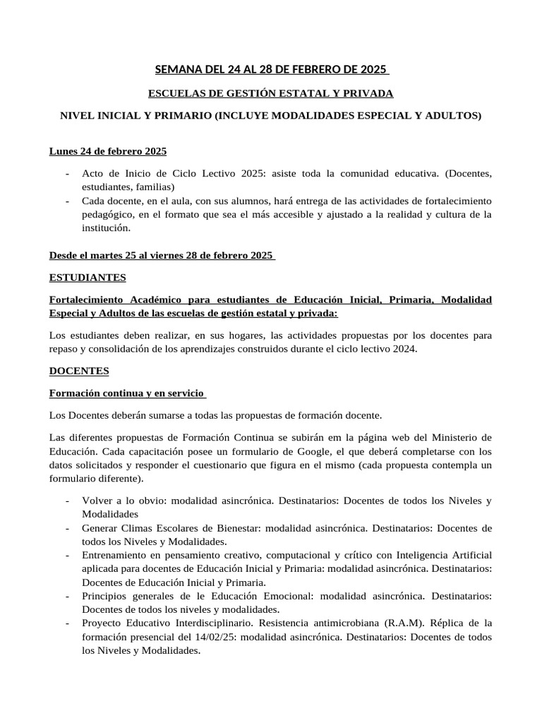 Planificación de SEMANA DEL 24 AL 28 DE FEBRERO DE 2025 -FINAL | PDF ...