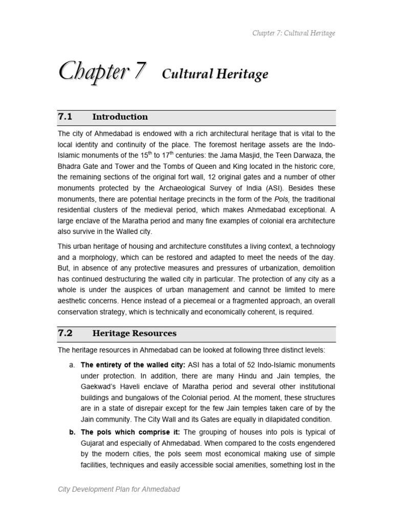 Ahmedabad's Cultural Heritage Challenges | PDF