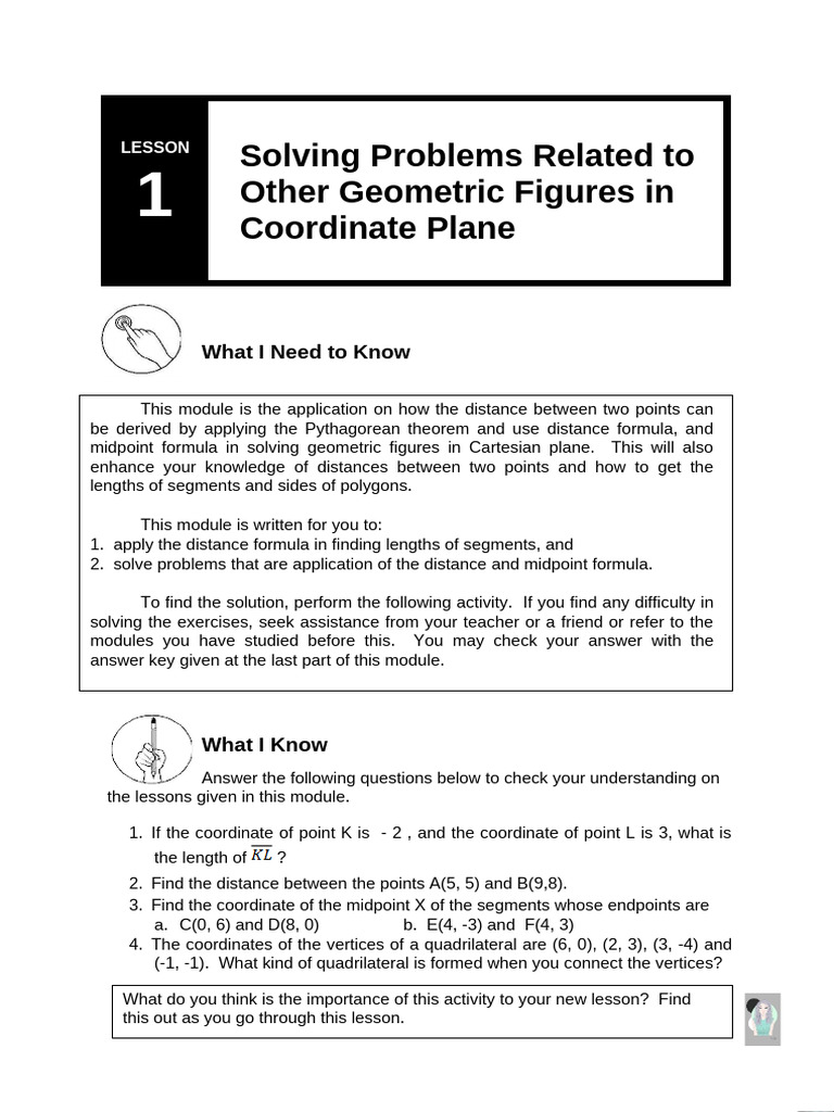 Geometric Problem Solving in Coordinate Plane | PDF | Circle ...