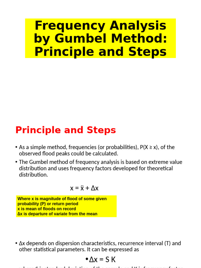 Gumbel Method for Flood Frequency Analysis | PDF
