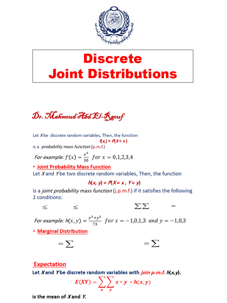 Joint Distributions Oh My God | PDF | Probability Distribution ...