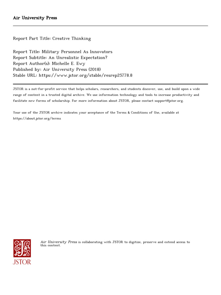 Military Innovation and Creative Thinking | PDF | Creativity | Mind ...