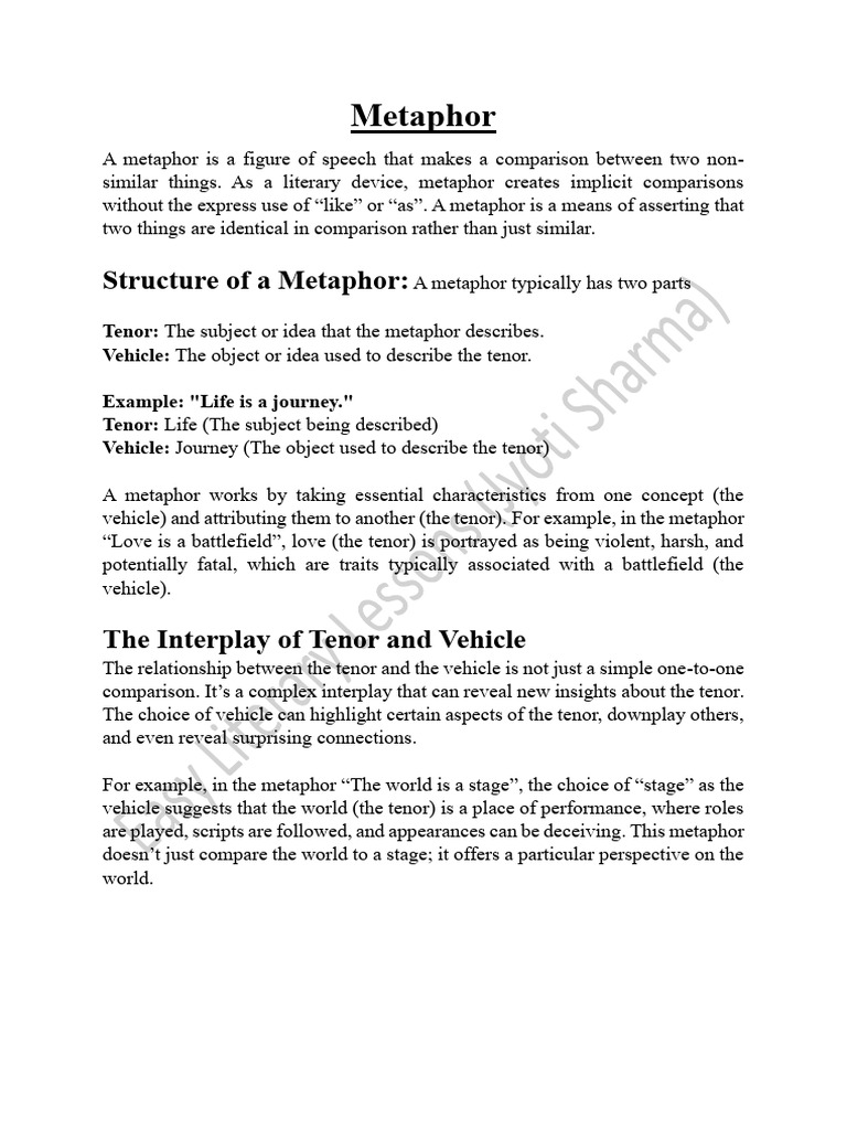 Understanding Metaphors: Types & Examples | PDF | Metaphor